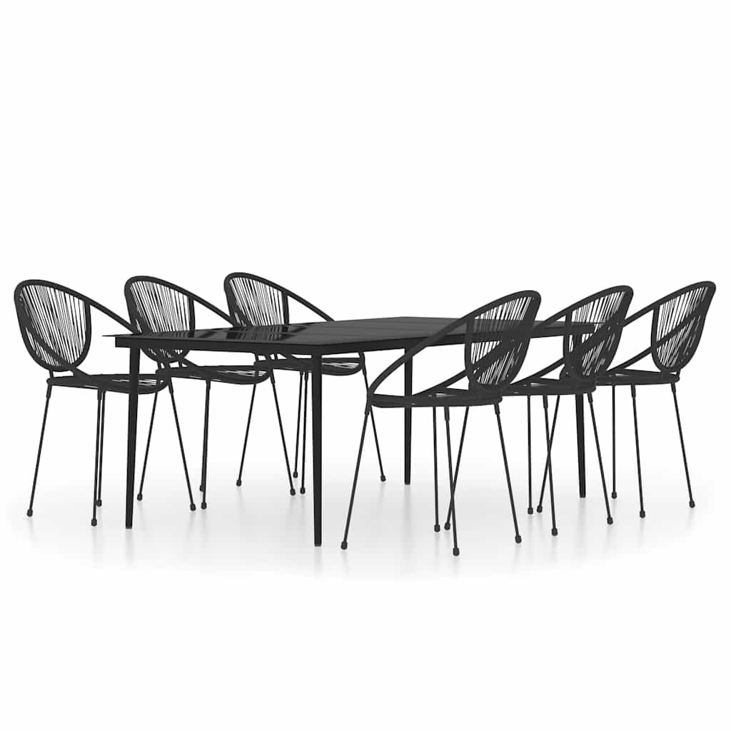vidaXL 3-delige Tuinset zwart