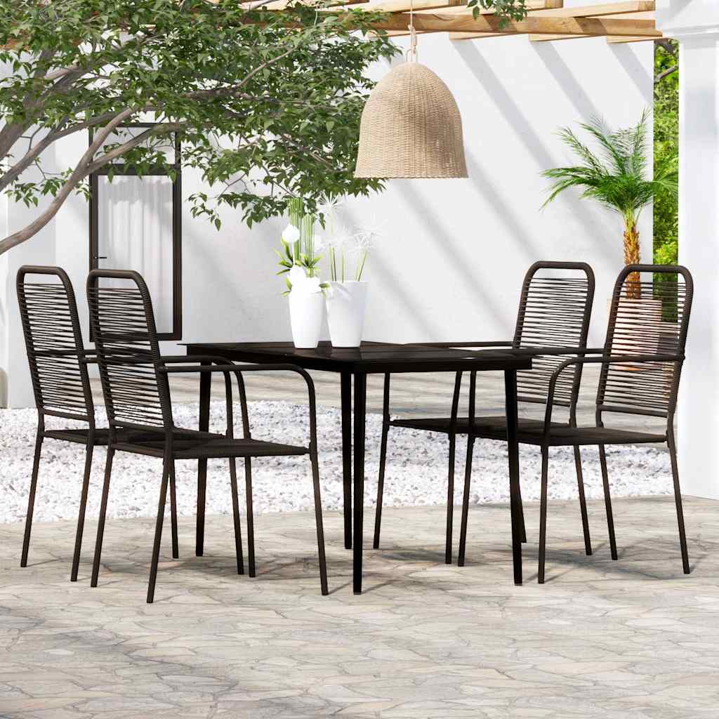 vidaXL 3-delige Tuinset zwart