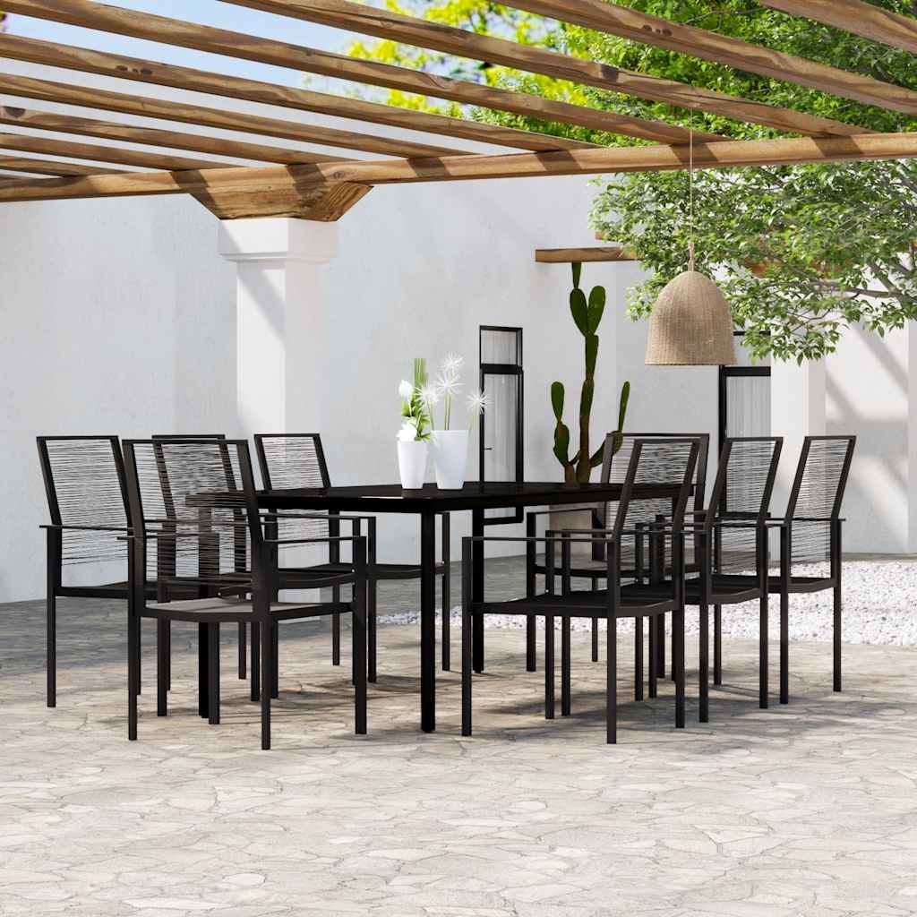 vidaXL 3-delige Tuinset zwart