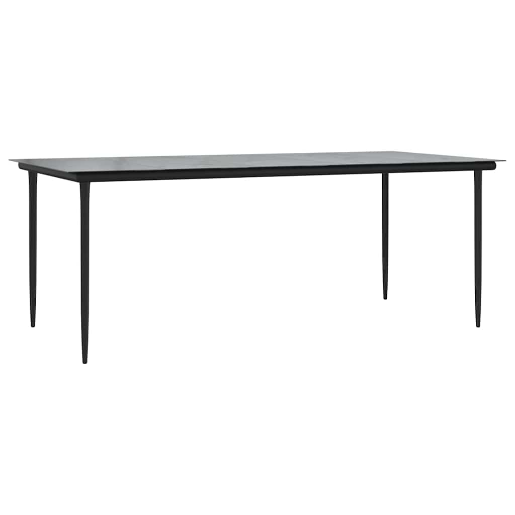 vidaXL 3-delige Tuinset PVC-rattan zwart