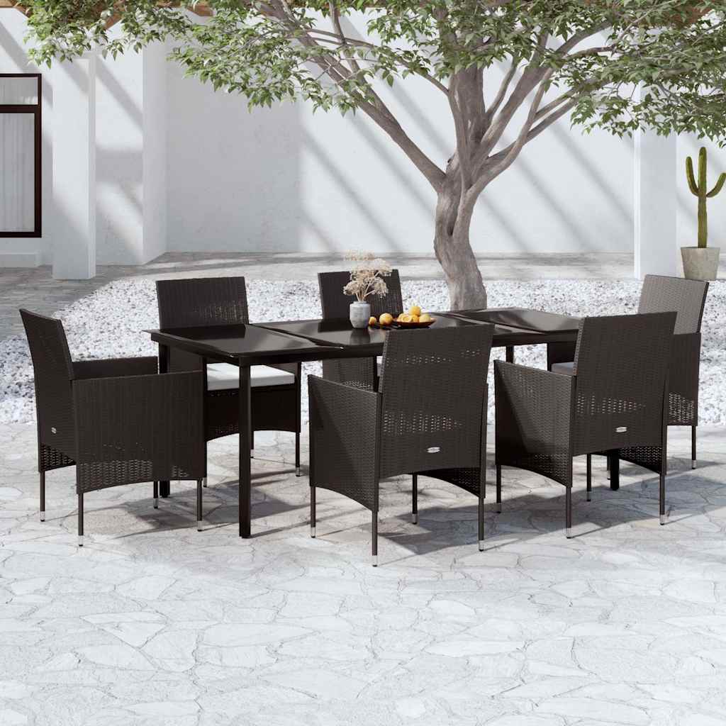 vidaXL 3-Piece Garden Lounge Set with Cushions Black