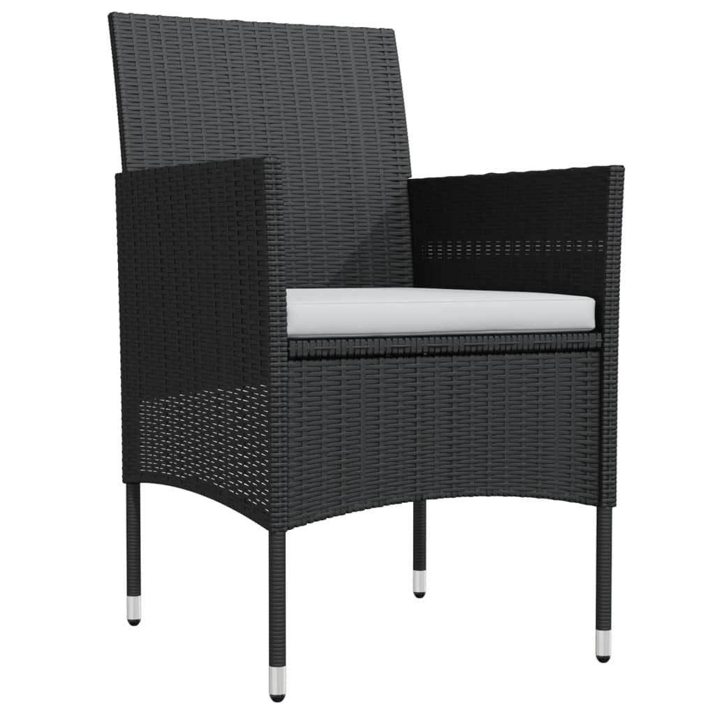 vidaXL 3-Piece Garden Lounge Set with Cushions Black