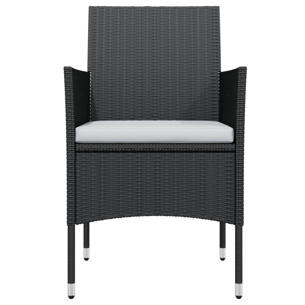 vidaXL 3-Piece Garden Lounge Set with Cushions Black