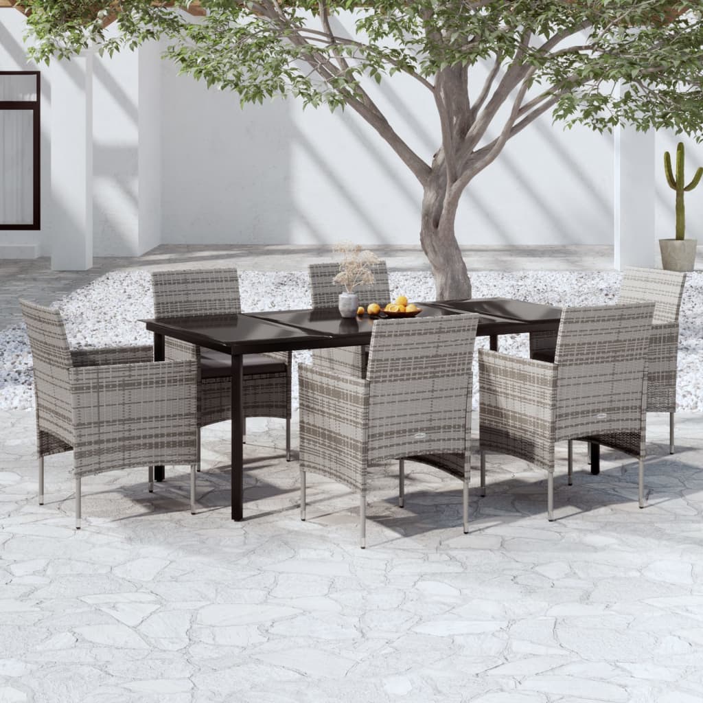 vidaXL 3-Piece Garden Lounge Set with Cushions Black