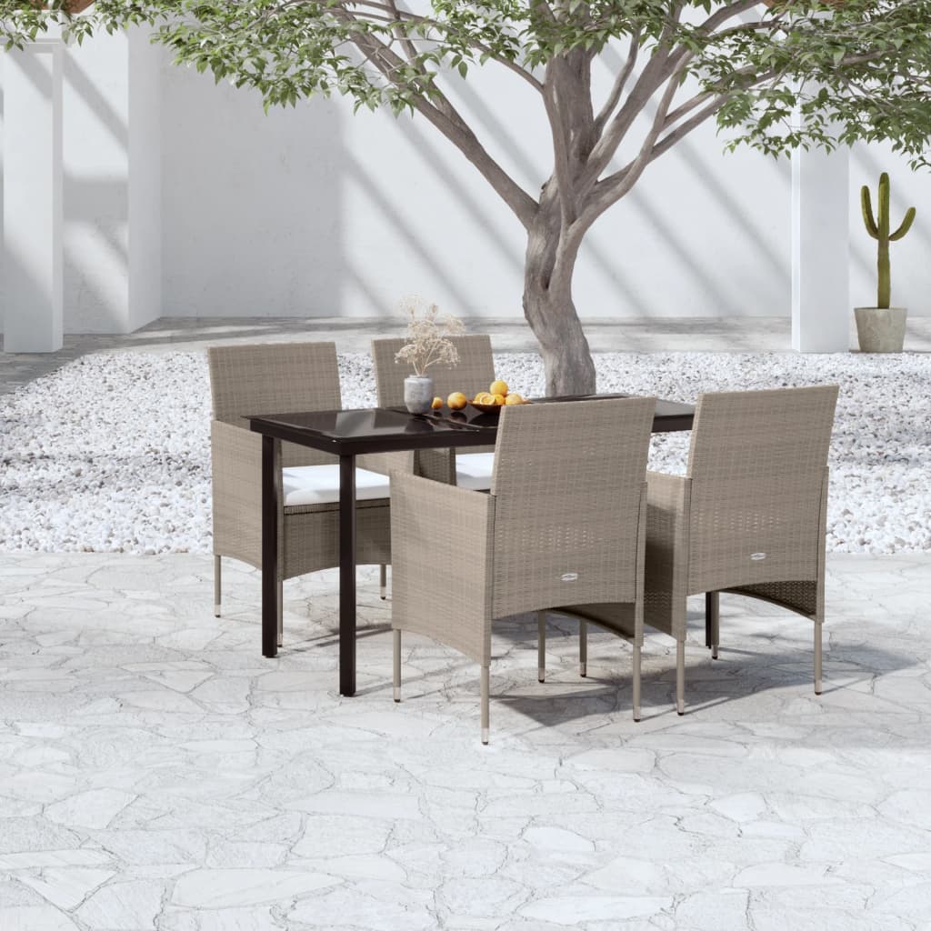 vidaXL 3-Piece Garden Lounge Set with Cushions Black