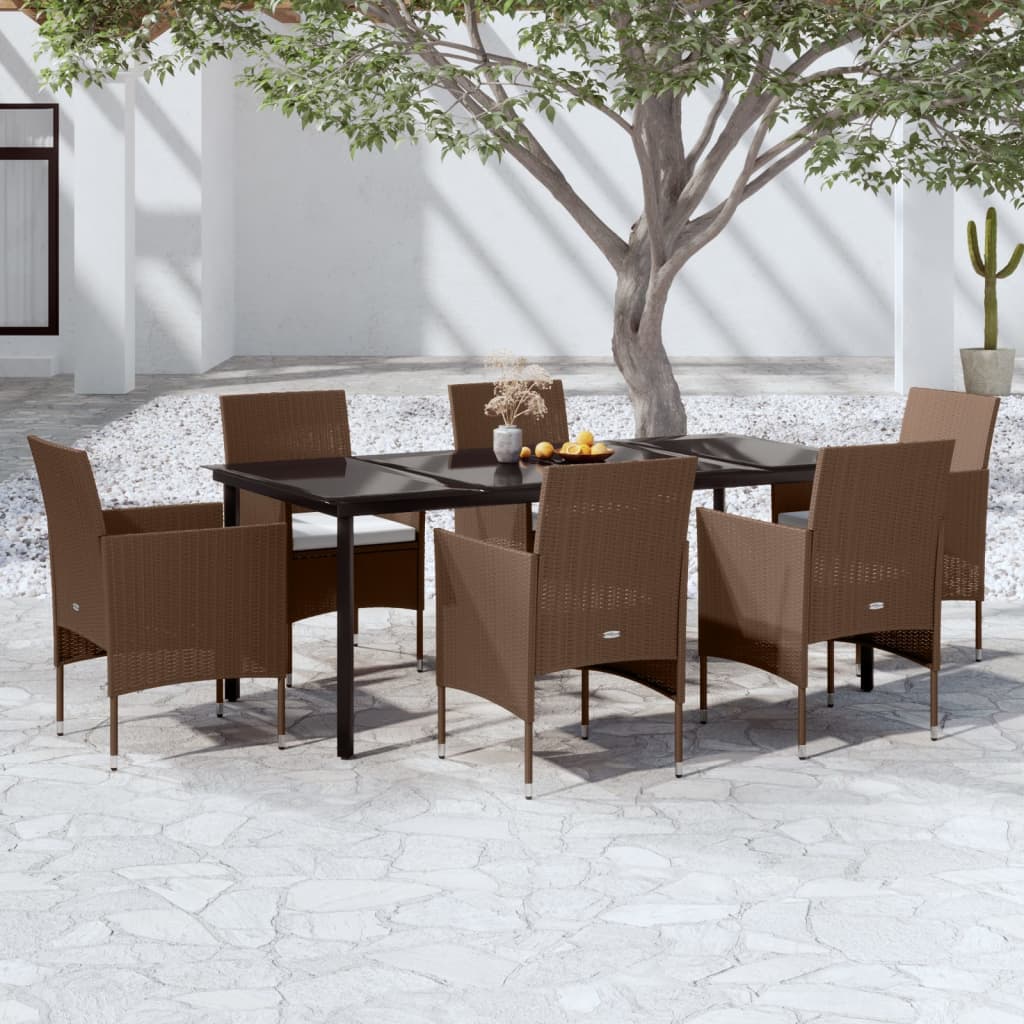 vidaXL 3-Piece Garden Lounge Set with Cushions Black