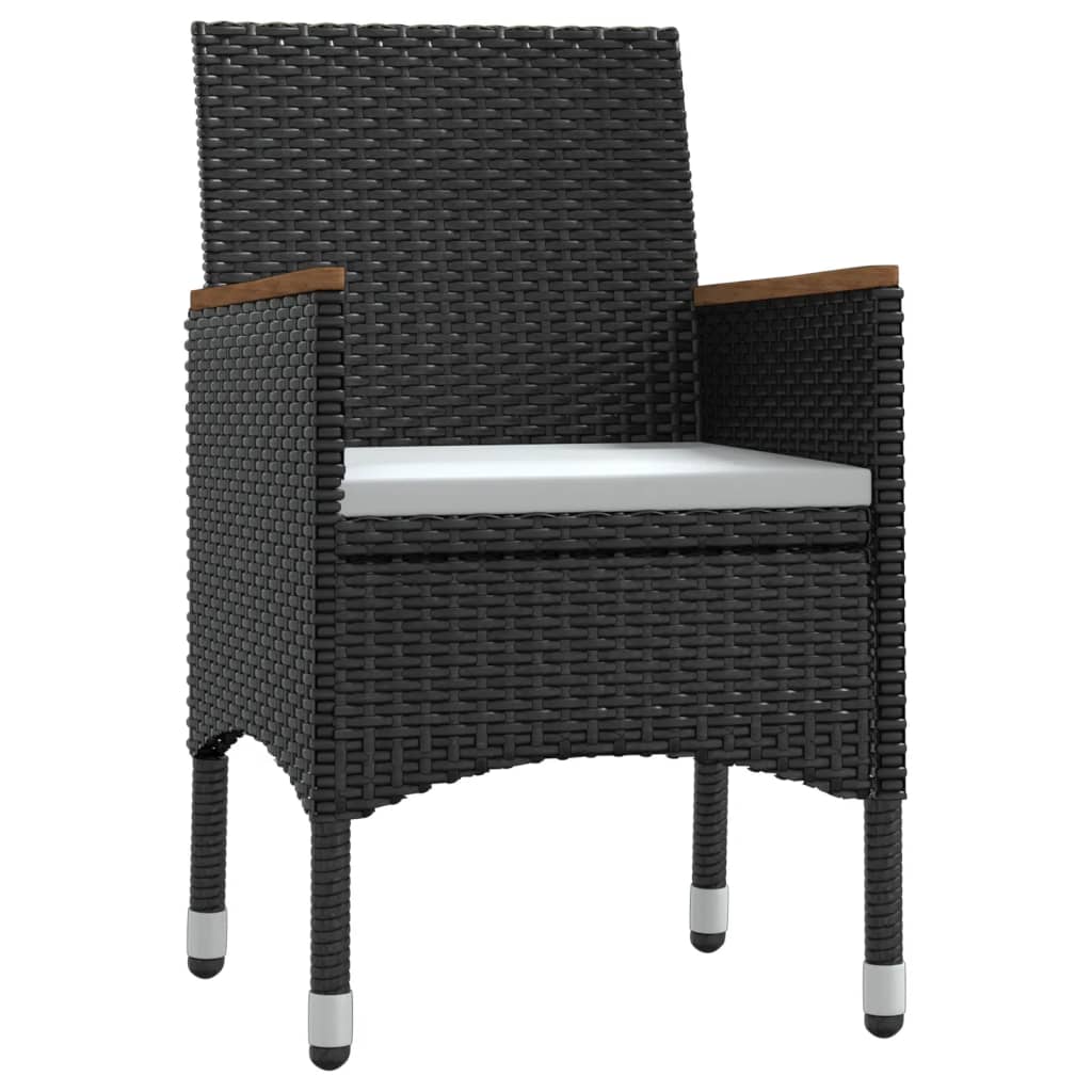 vidaXL 3-Piece Garden Lounge Set with Cushions Black