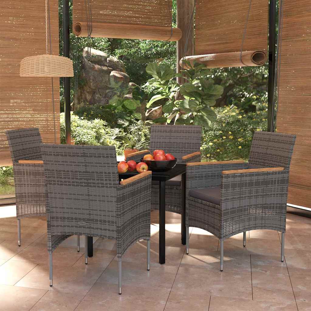 vidaXL 3-Piece Garden Lounge Set with Cushions Black