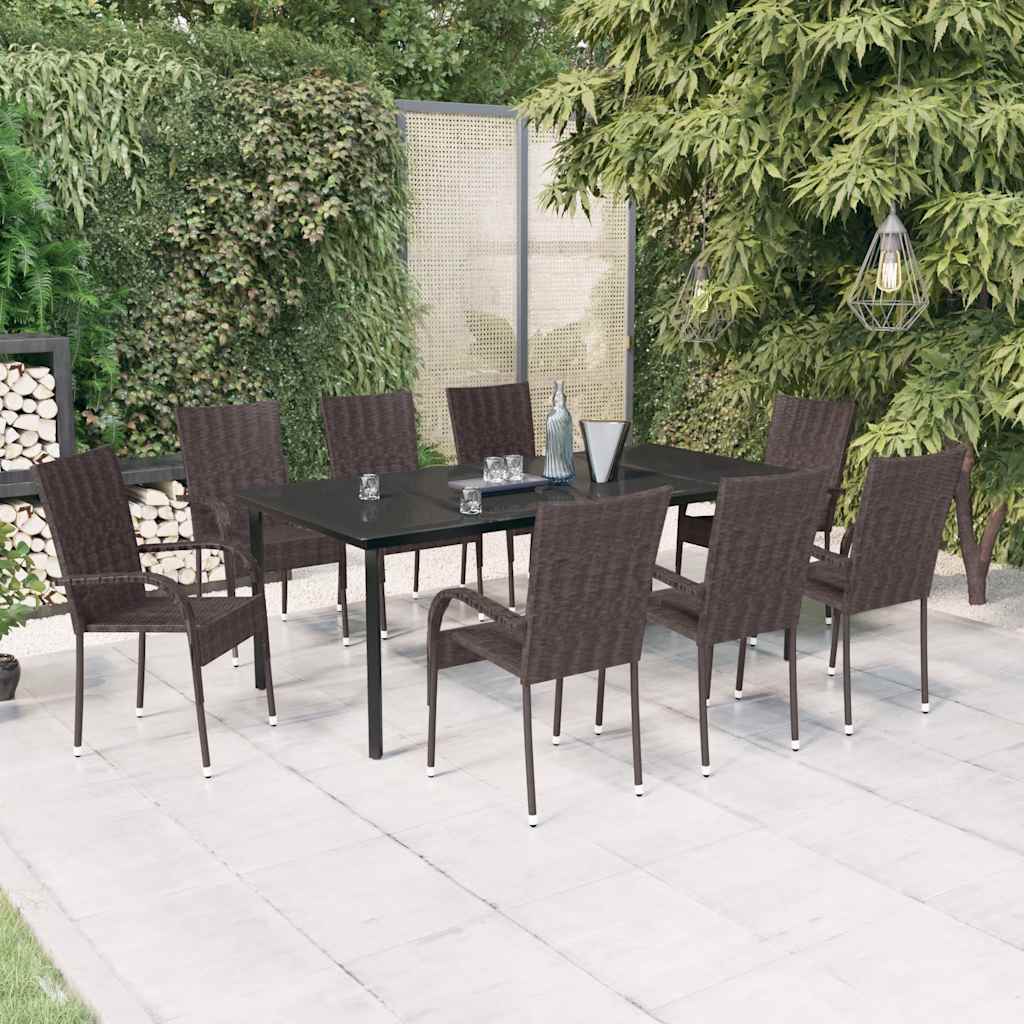 vidaXL 3-Piece Garden Dining Set Black