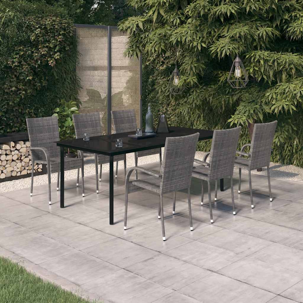 vidaXL 3-Piece Garden Dining Set Black