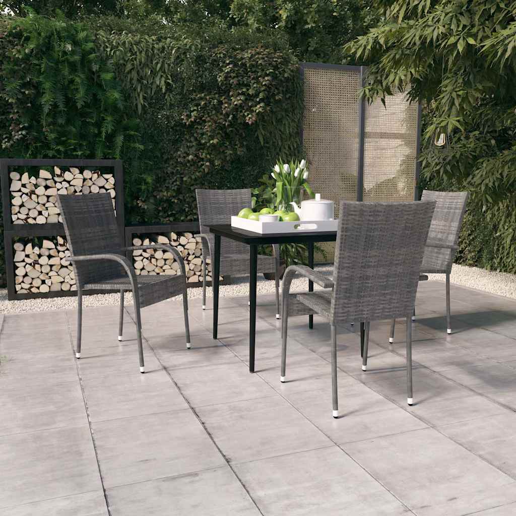 vidaXL 3-Piece Garden Dining Set Black