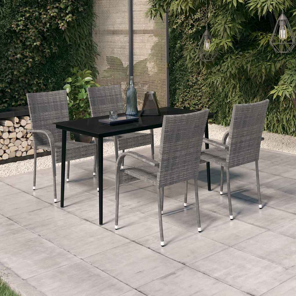 vidaXL 3-Piece Garden Dining Set Black
