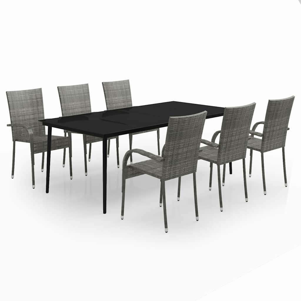 vidaXL 3-Piece Garden Dining Set Black