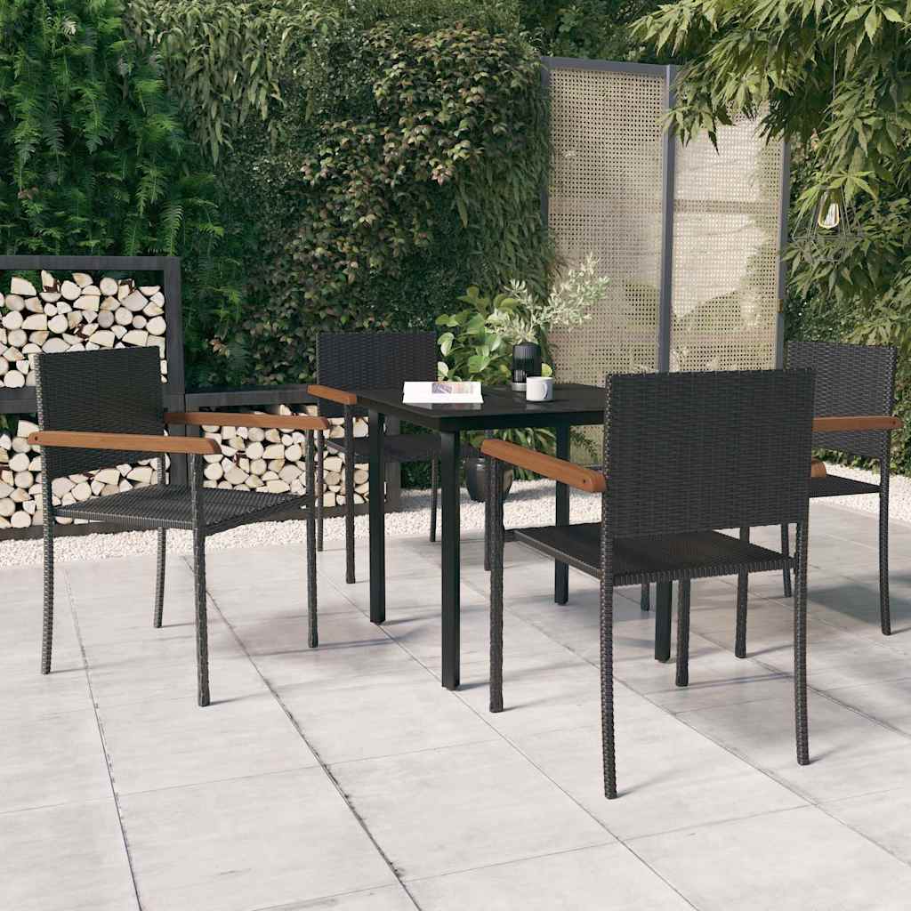 vidaXL 3-delige Tuinset zwart