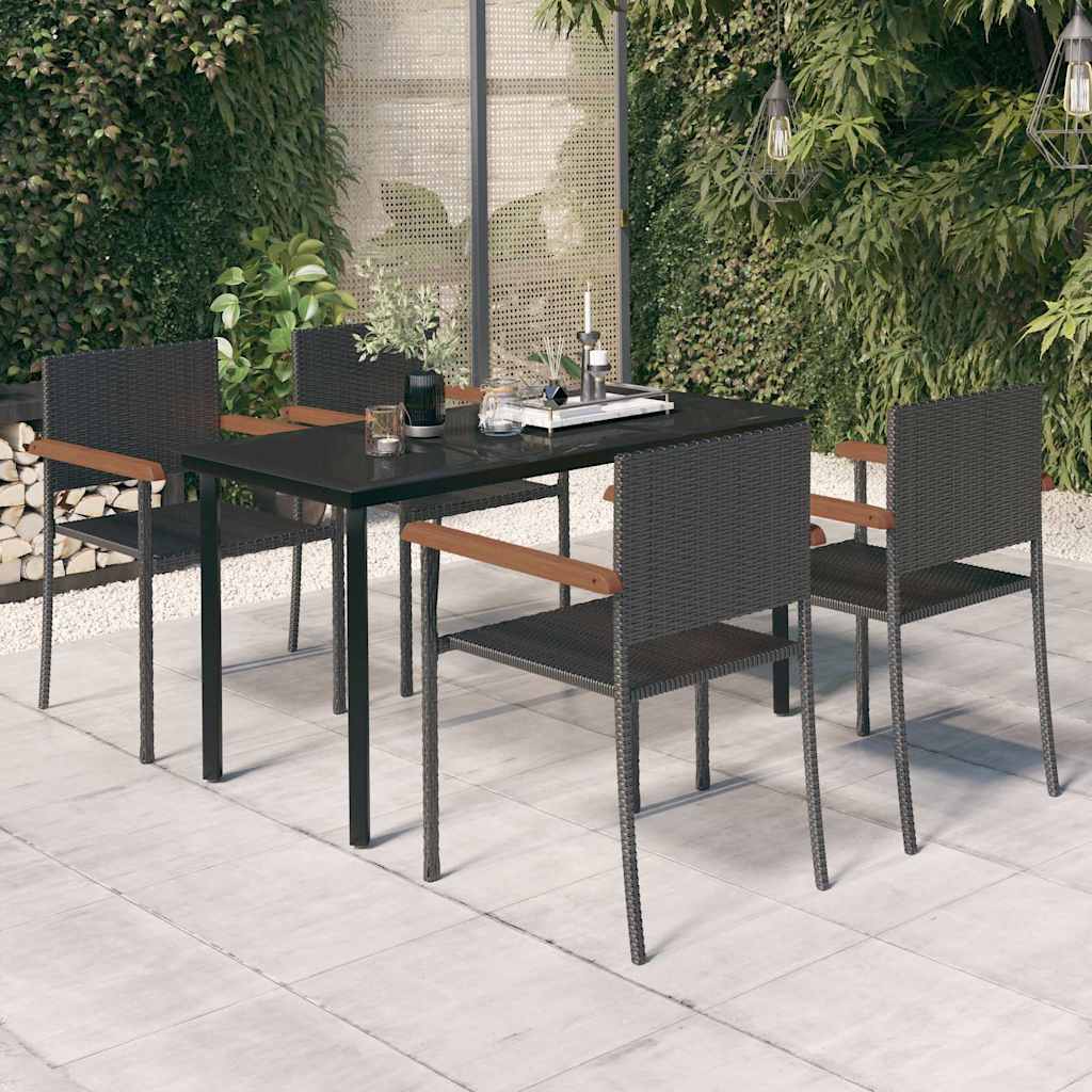 vidaXL 3-delige Tuinset zwart