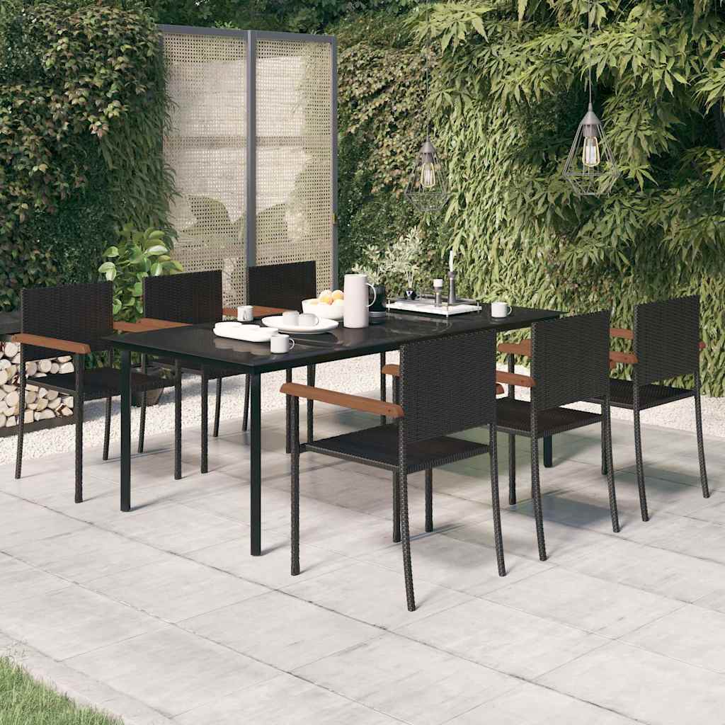 vidaXL 3-delige Tuinset zwart