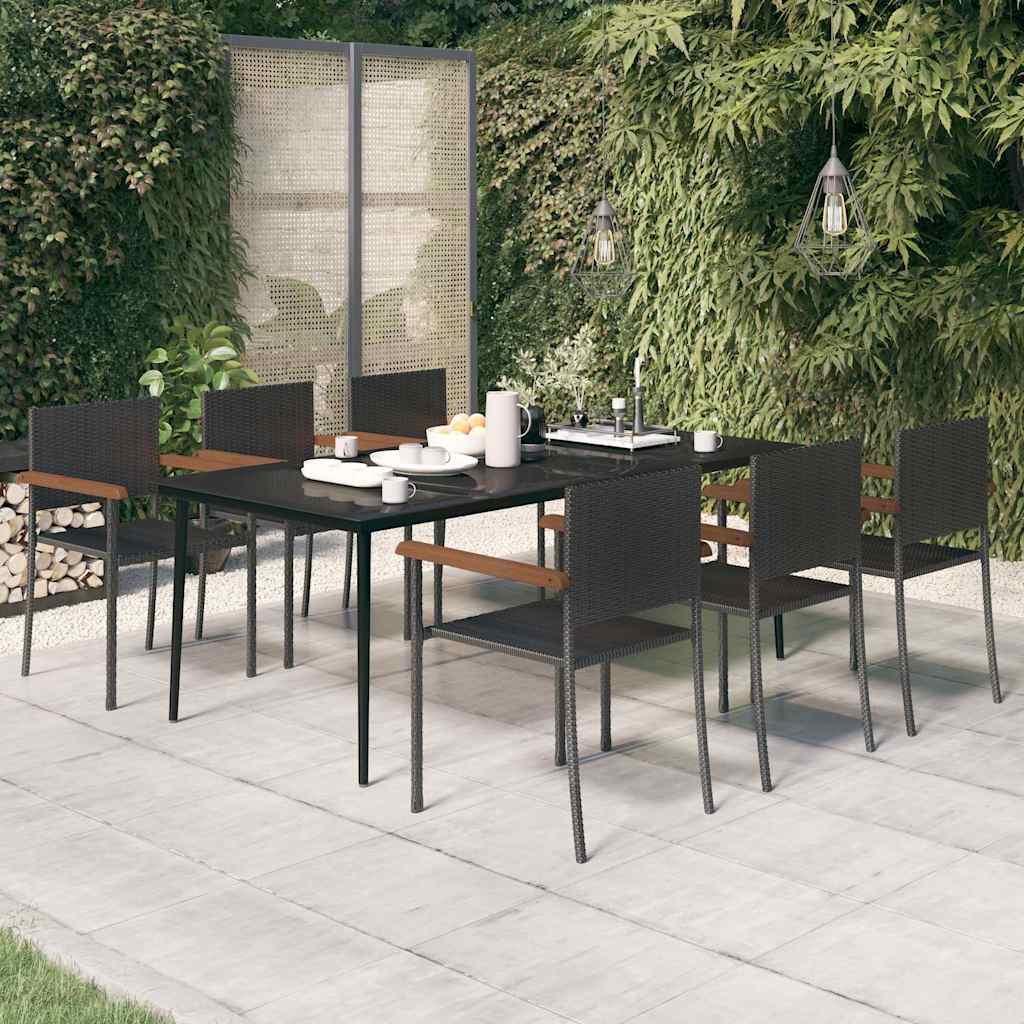 vidaXL 3-delige Tuinset zwart