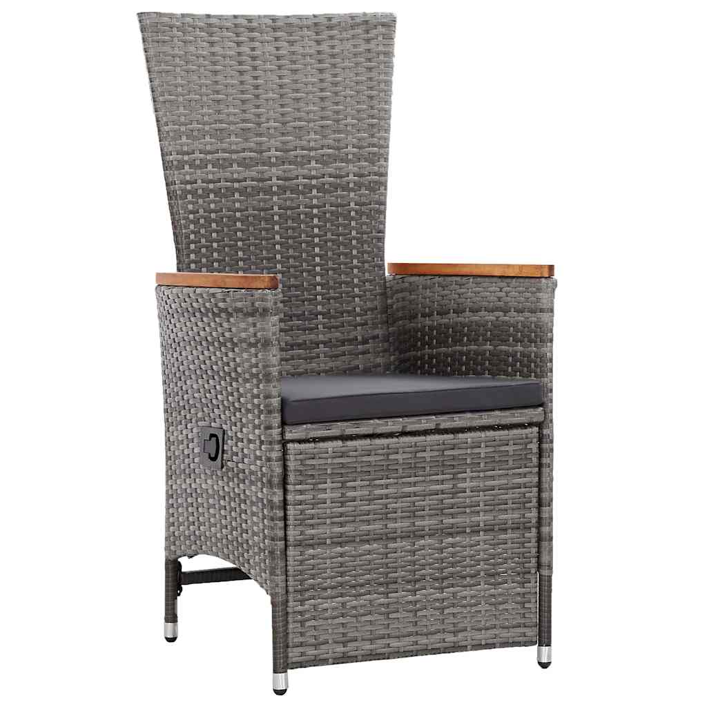 vidaXL 7-delige Tuinset met kussens zwart