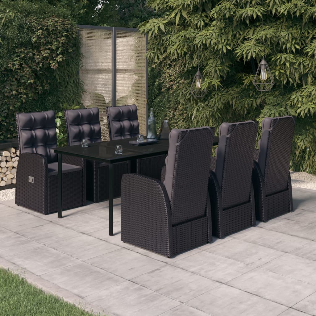 vidaXL 3-delige Tuinset met kussens grijs