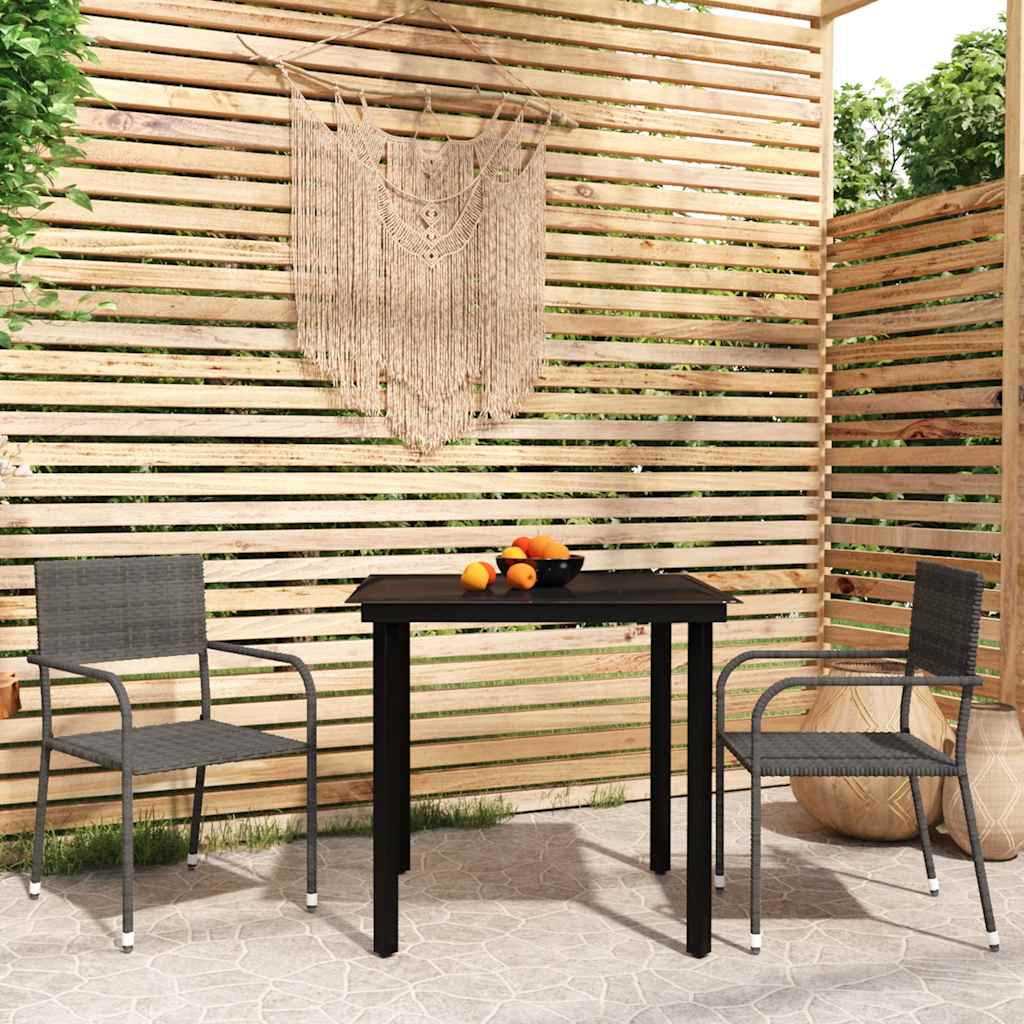 vidaXL 3-delige Tuinset zwart
