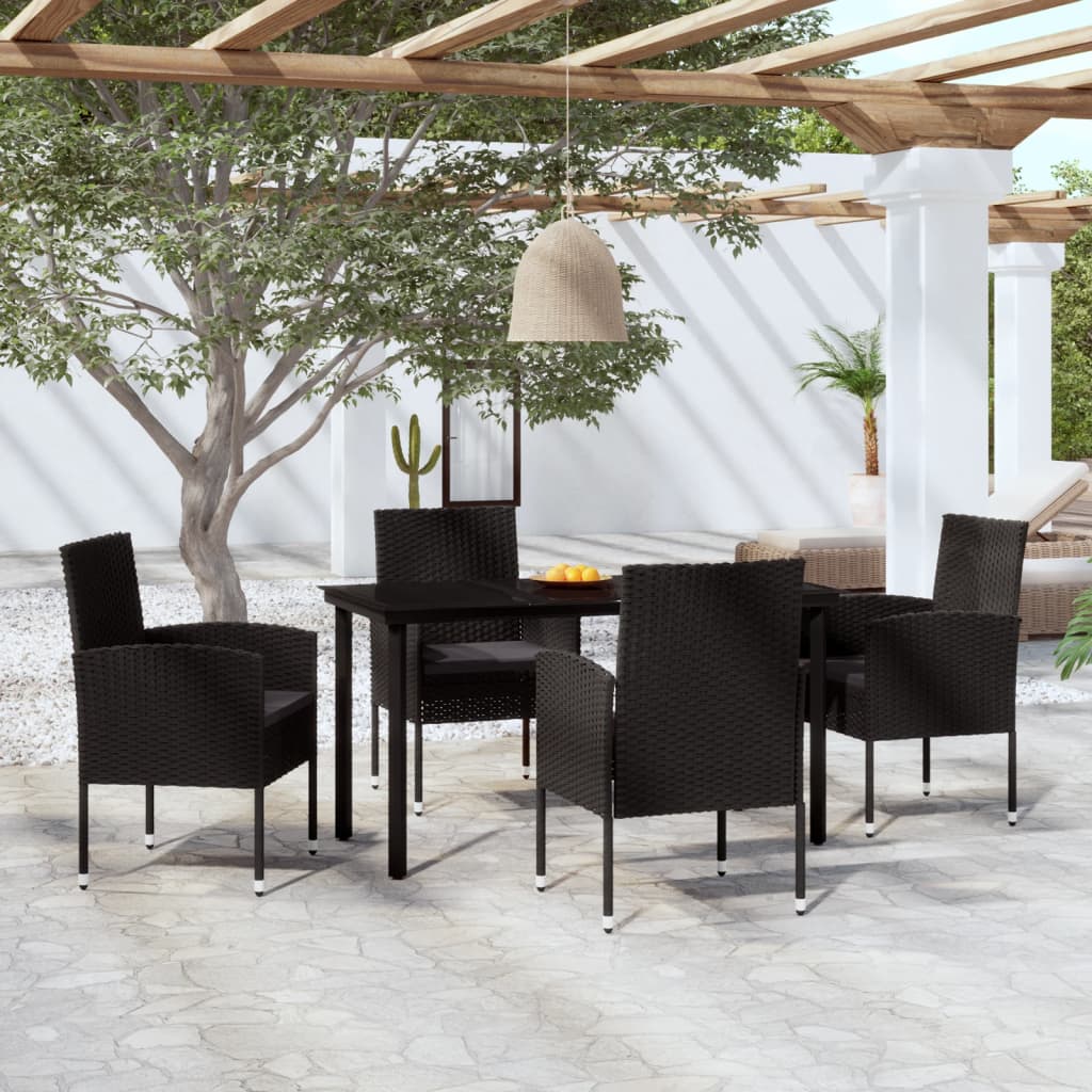 vidaXL 3-delige Tuinset zwart
