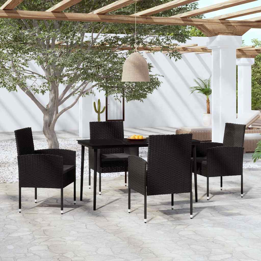 vidaXL 3-delige Tuinset zwart