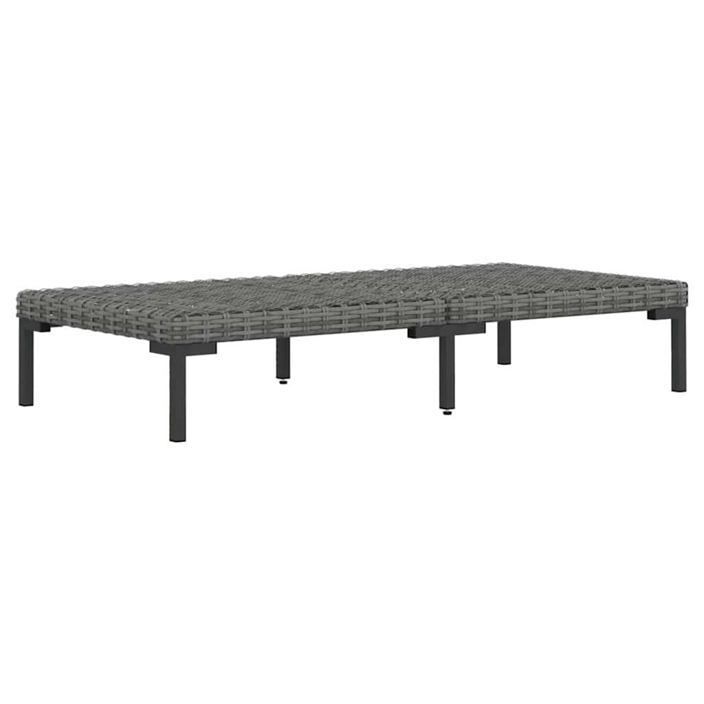 vidaXL 5-delige Loungeset met kussens poly rattan donkergrijs