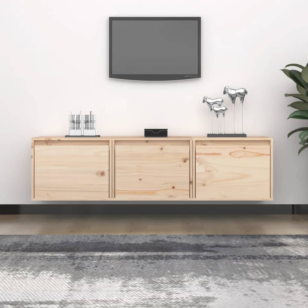 vidaXL TV Cabinets 3 pcs solid pine wood white