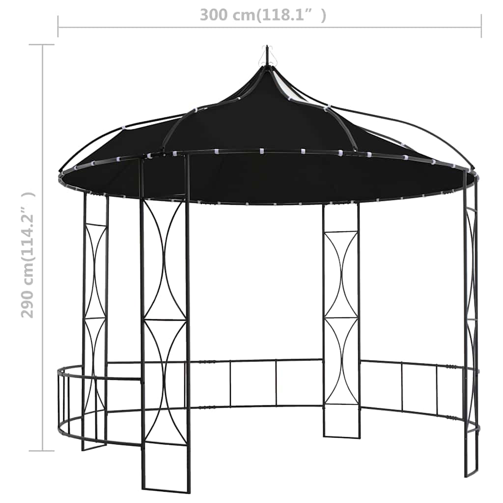 vidaXL Round Gazebo 300x290 cm White
