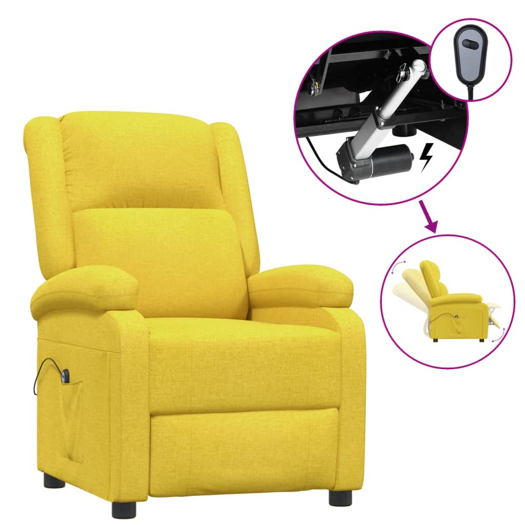 vidaXL Fauteuil verstelbaar elektrisch stof zwart