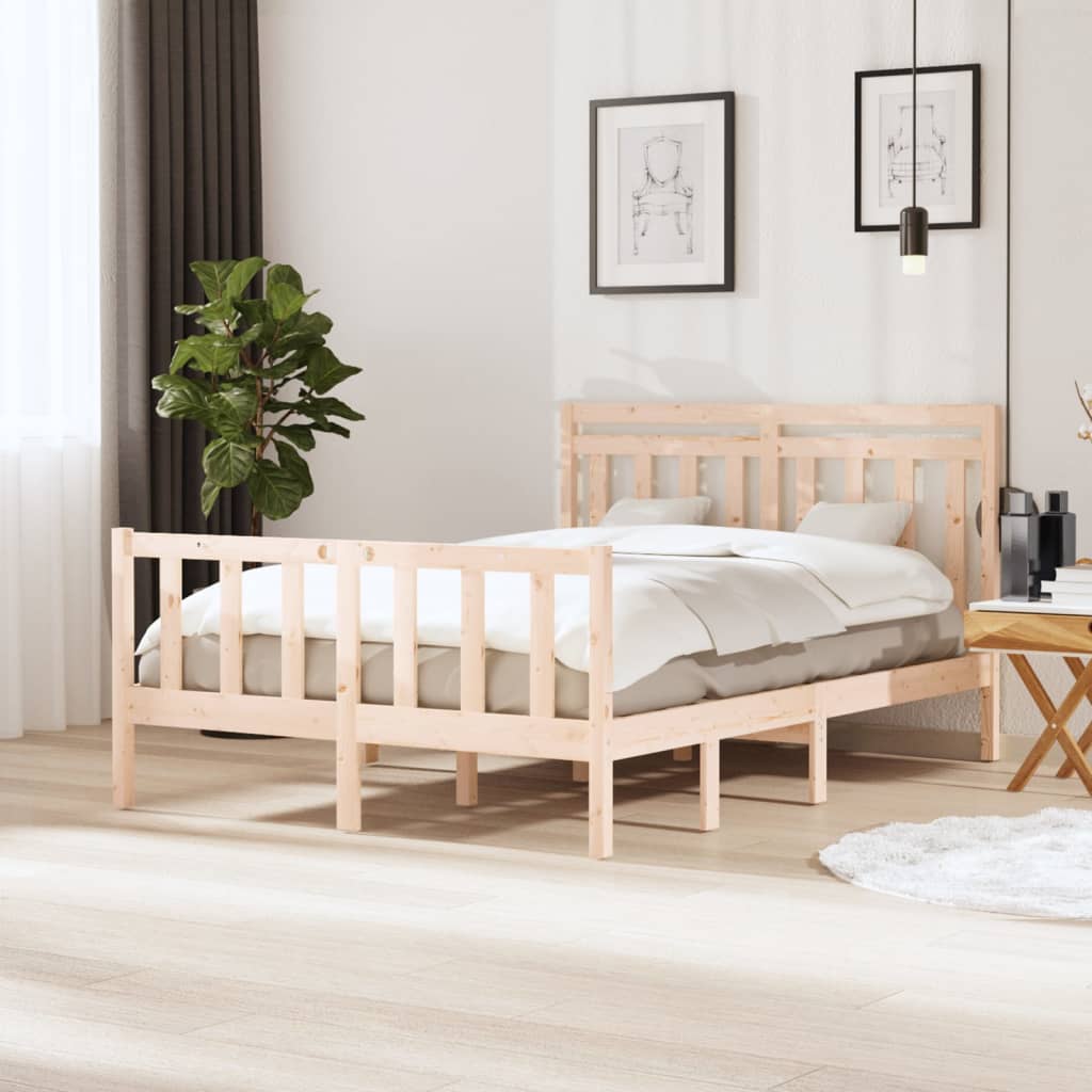 vidaXL Bedframe massief hout 75x190 cm