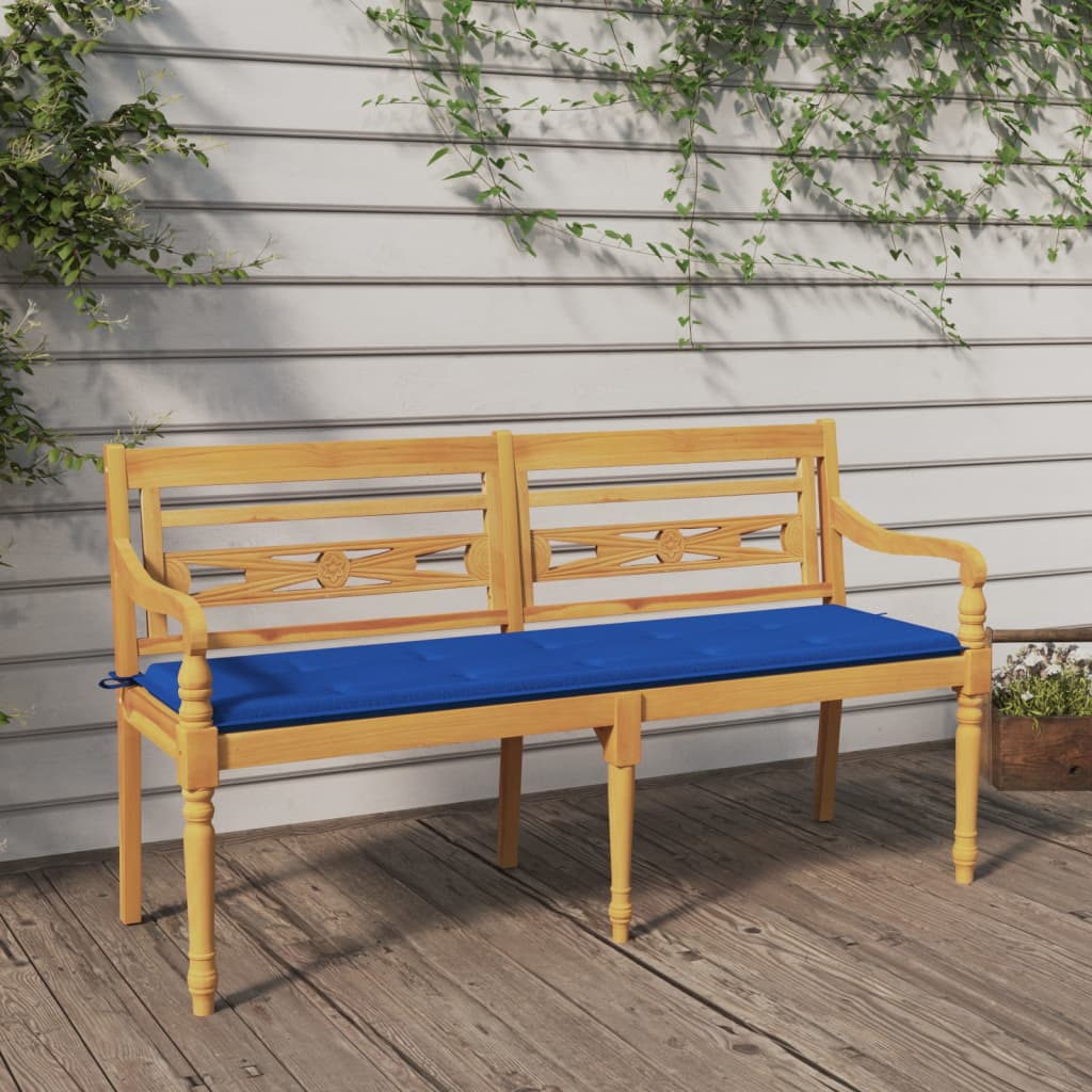vidaXL Bank Batavia met antracietkleurig kussen 120 cm teakhout
