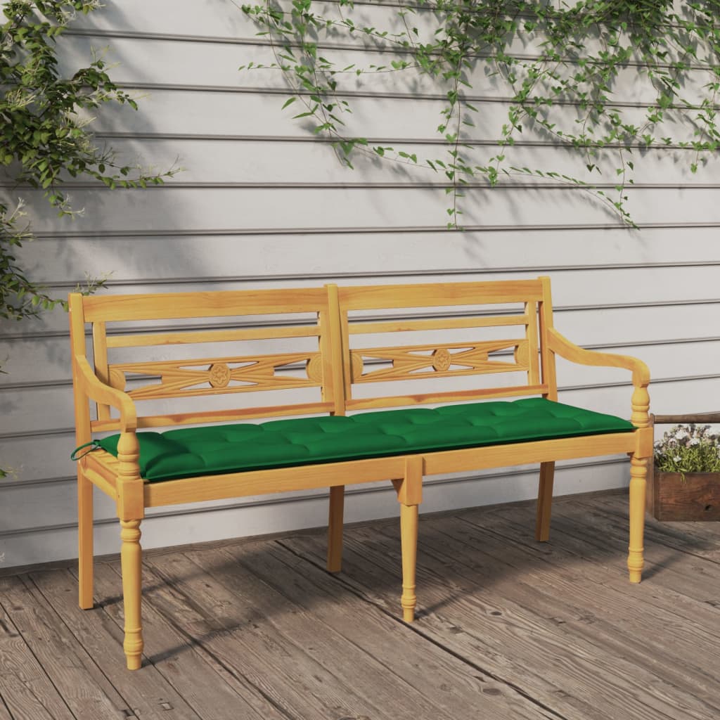 vidaXL Bank Batavia met antracietkleurig kussen 120 cm teakhout