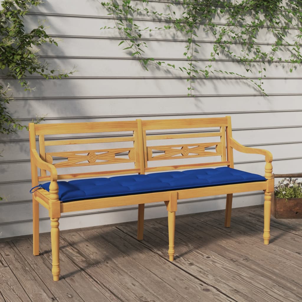 vidaXL Bank Batavia met antracietkleurig kussen 120 cm teakhout