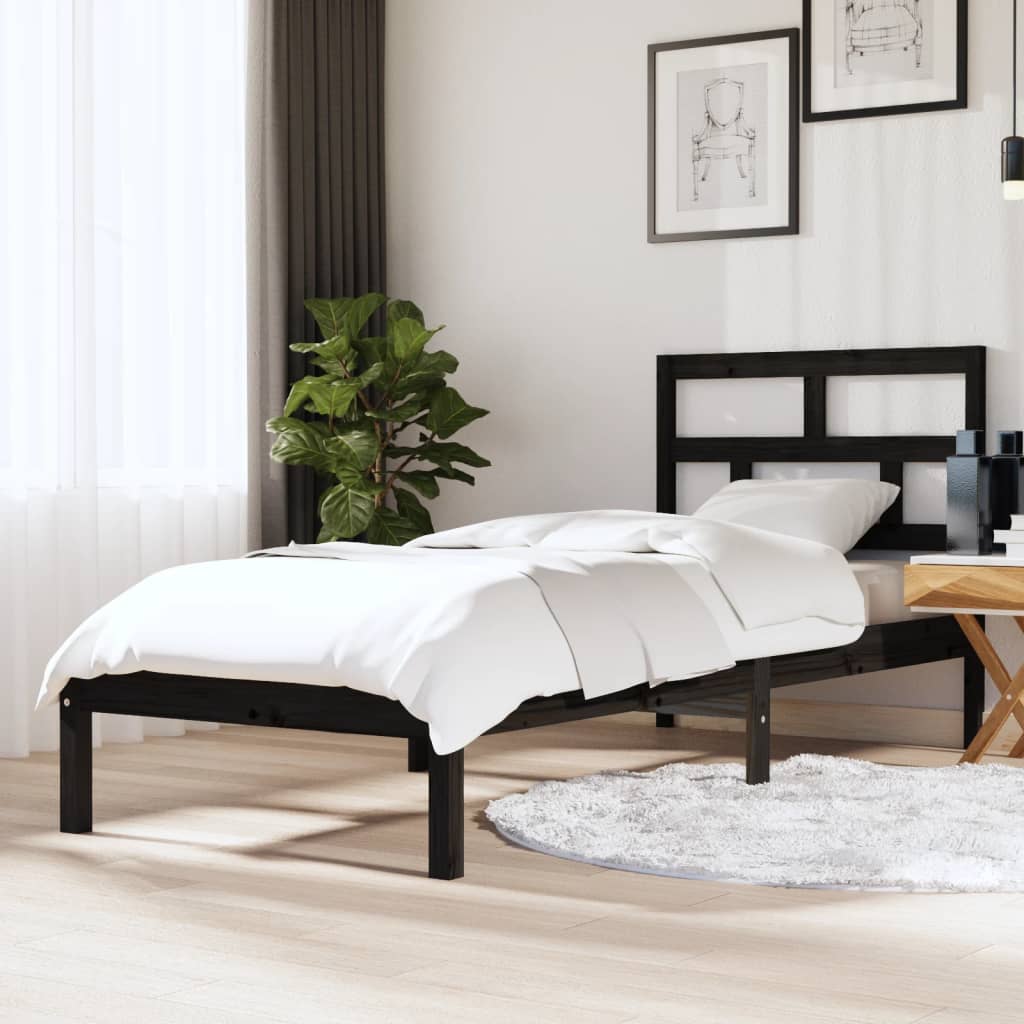 vidaXL Bed Frame Solid Wood 75x190 cm