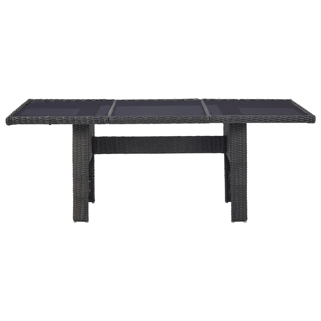 vidaXL Tuintafel 200x100x74 cm glas en poly rattan bruin