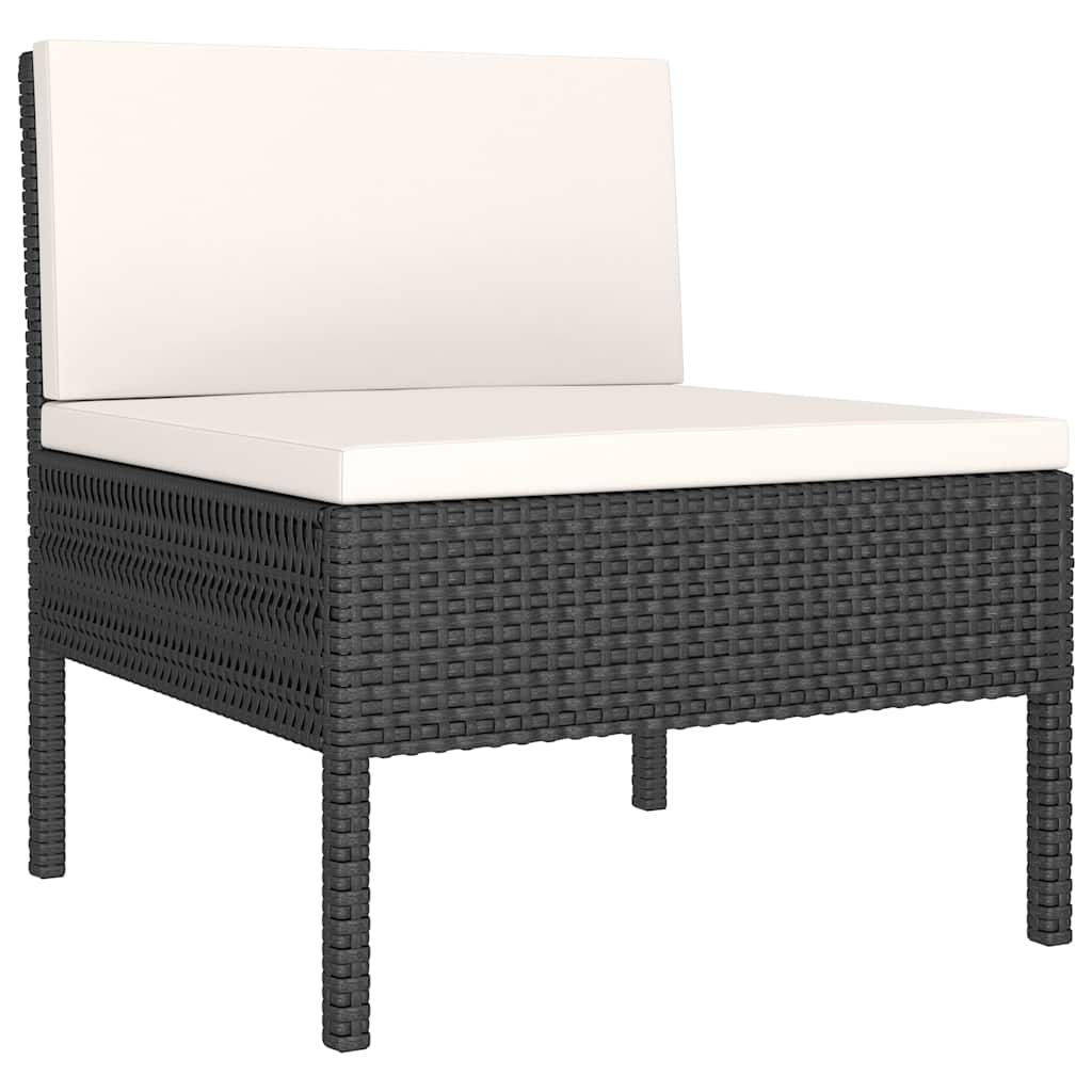 vidaXL 2-delige Loungeset met kussens poly rattan bruin