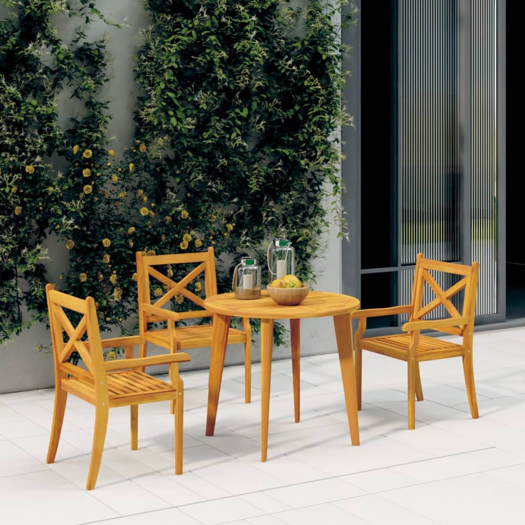 vidaXL Tuinstoelen 4 st massief acaciahout