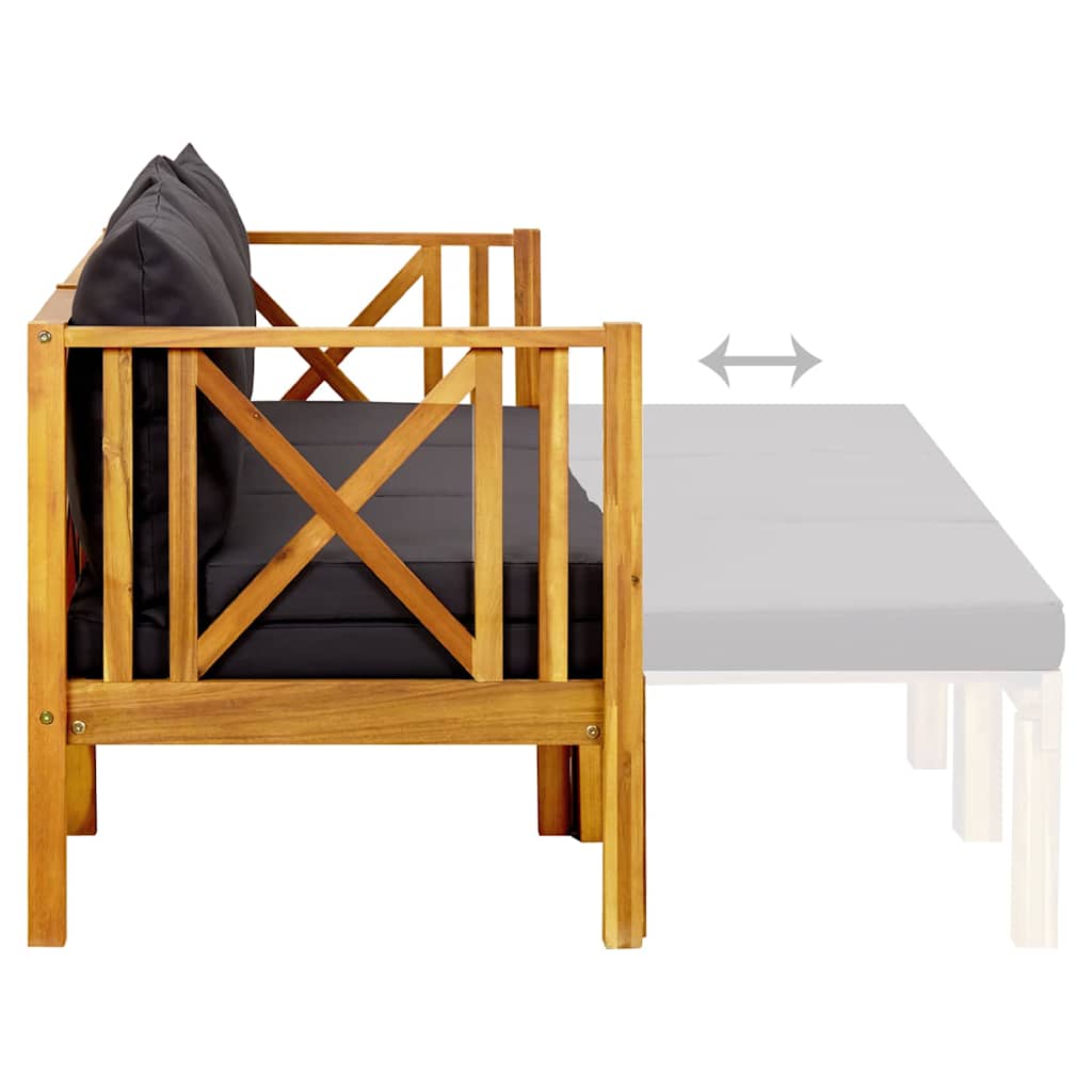 vidaXL Tuinbank 2-zits met kussens 122 cm massief acaciahout