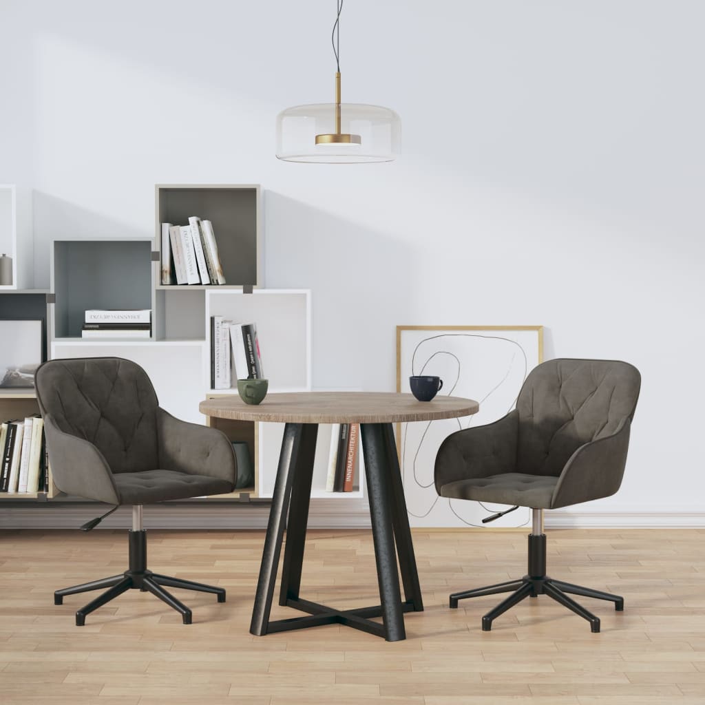 vidaXL Eetkamerstoelen draaibaar 2 st fluweel blauw