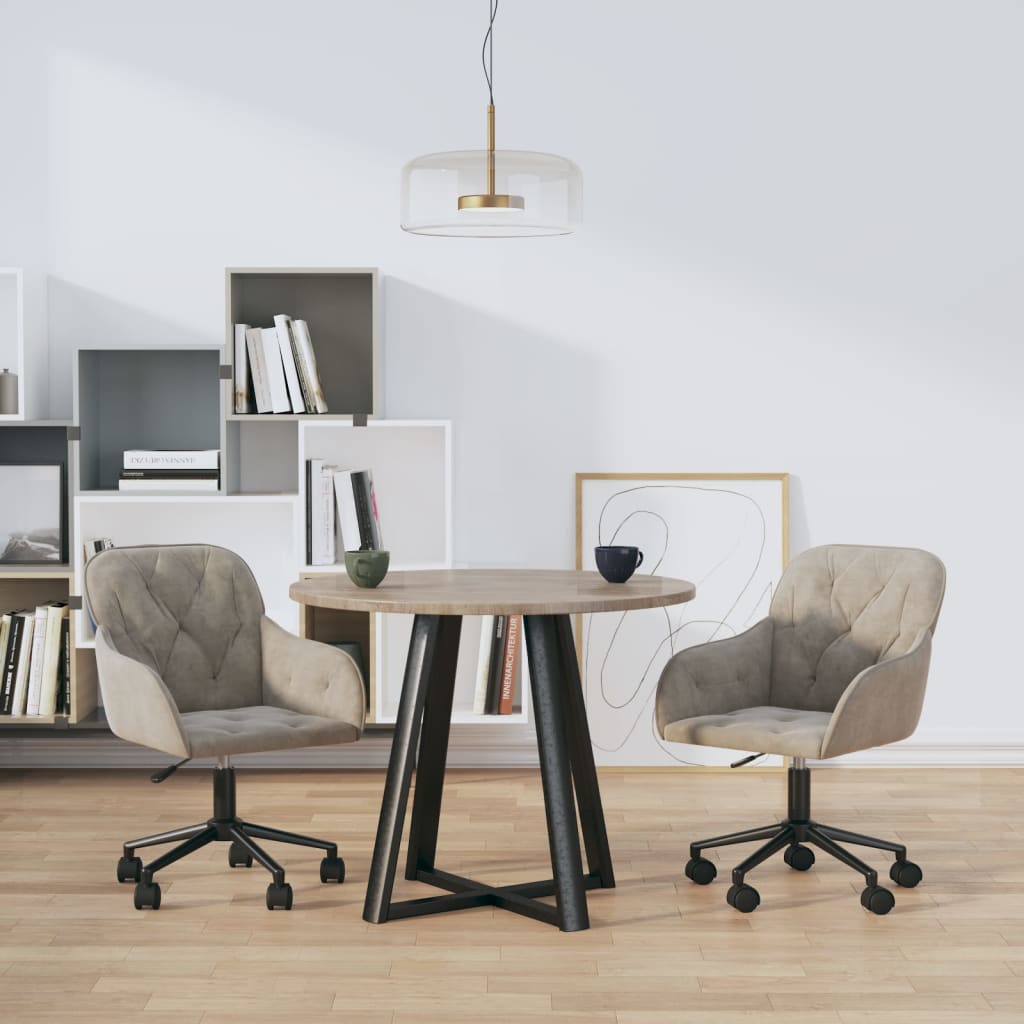 vidaXL Eetkamerstoelen draaibaar 2 st fluweel blauw