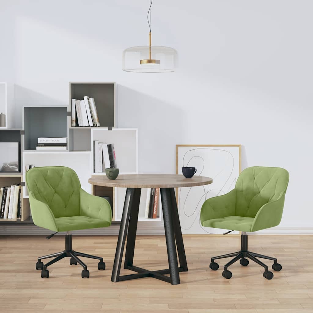 vidaXL Eetkamerstoelen draaibaar 2 st fluweel blauw