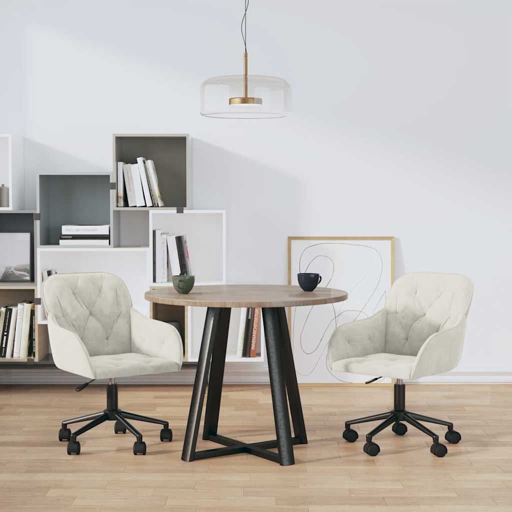 vidaXL Eetkamerstoelen draaibaar 2 st fluweel blauw