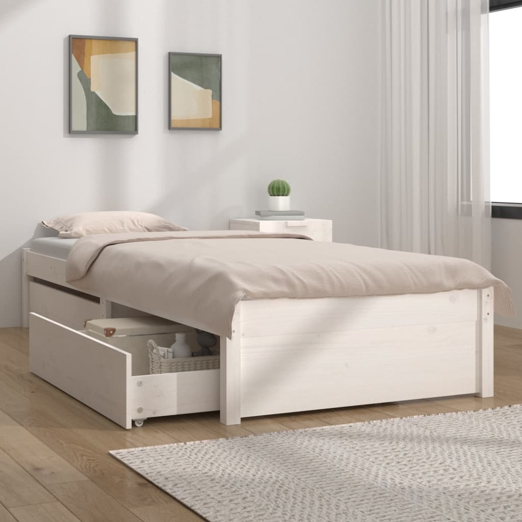 vidaXL Bedframe met lades 75x190 cm