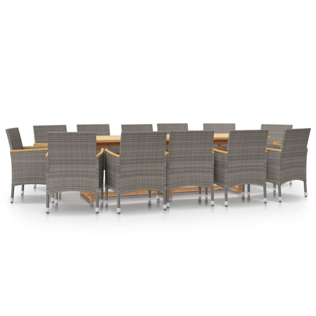 vidaXL 11-Piece Garden Dining Set with Cushions Black