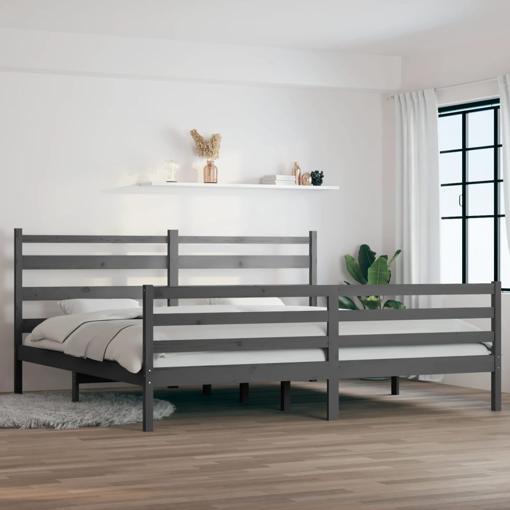 vidaXL Bed frame solid pine wood white 100x200 cm