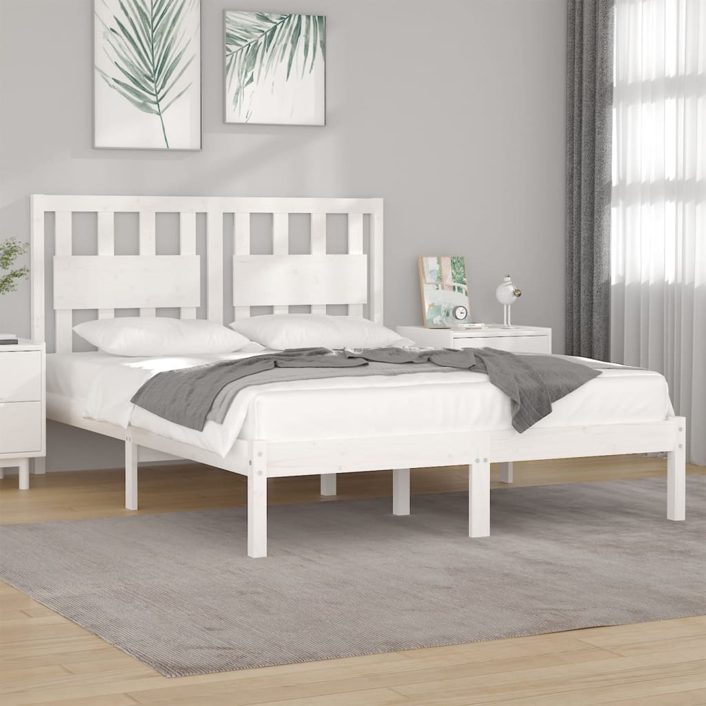 vidaXL Bedframe massief grenenhout zwart 75x190 cm