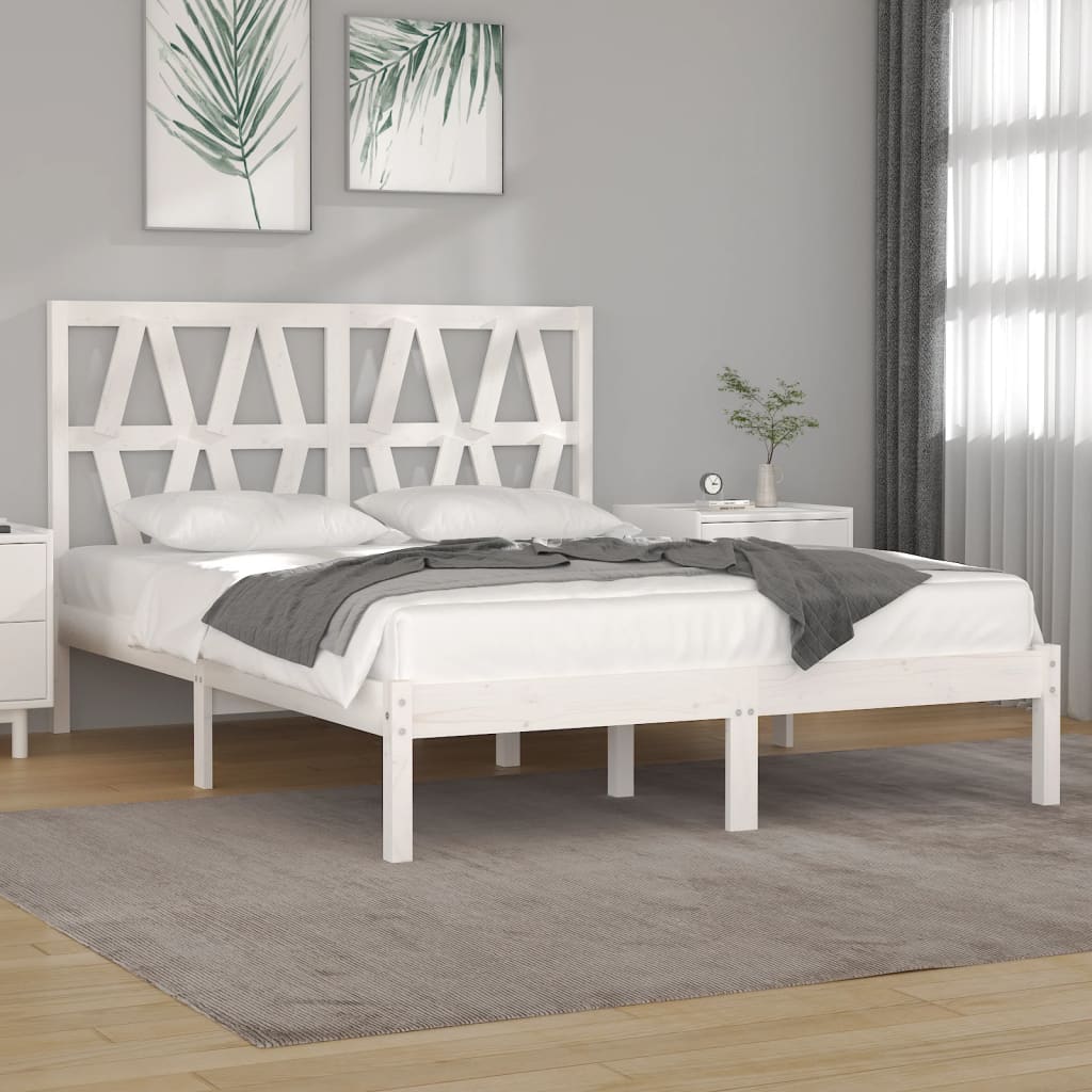 vidaXL Bedframe massief grenenhout zwart 75x190 cm
