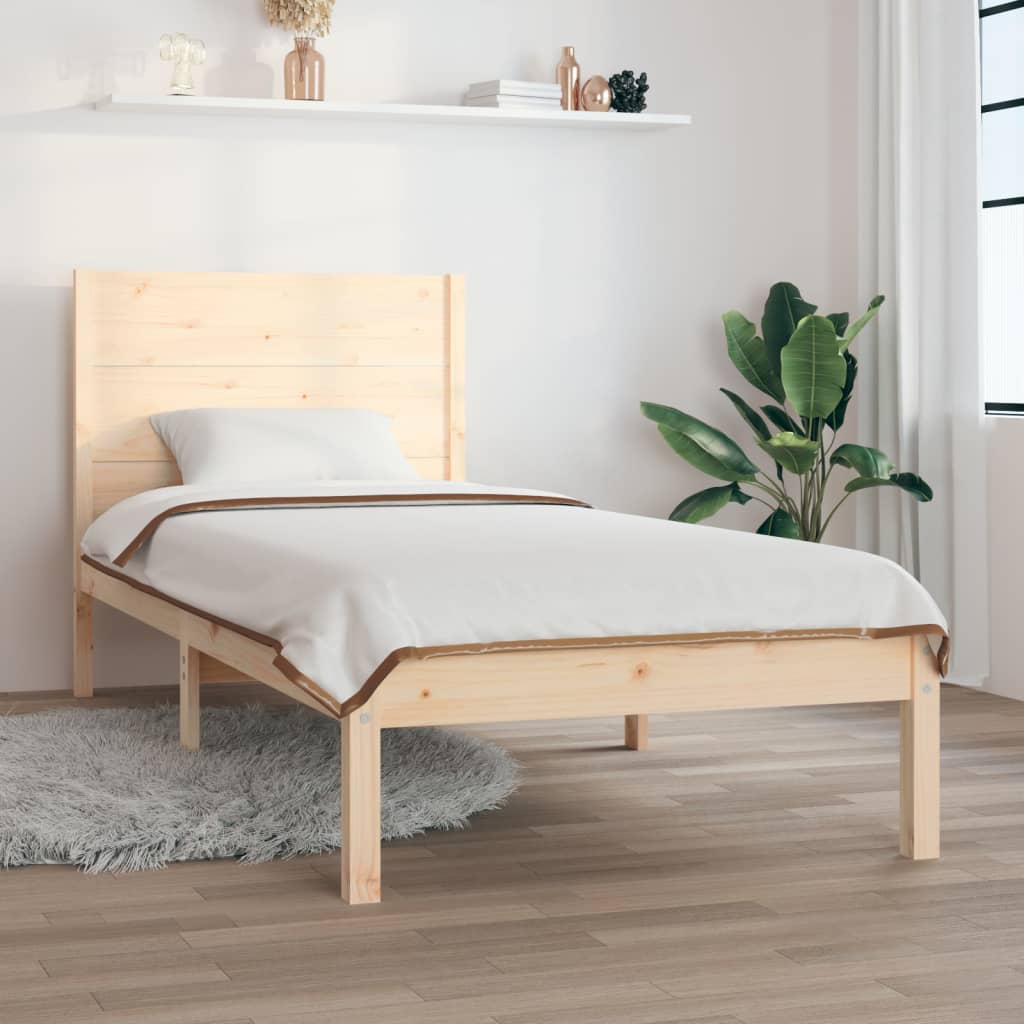 vidaXL Bed Frame Solid Wood 75x190 cm