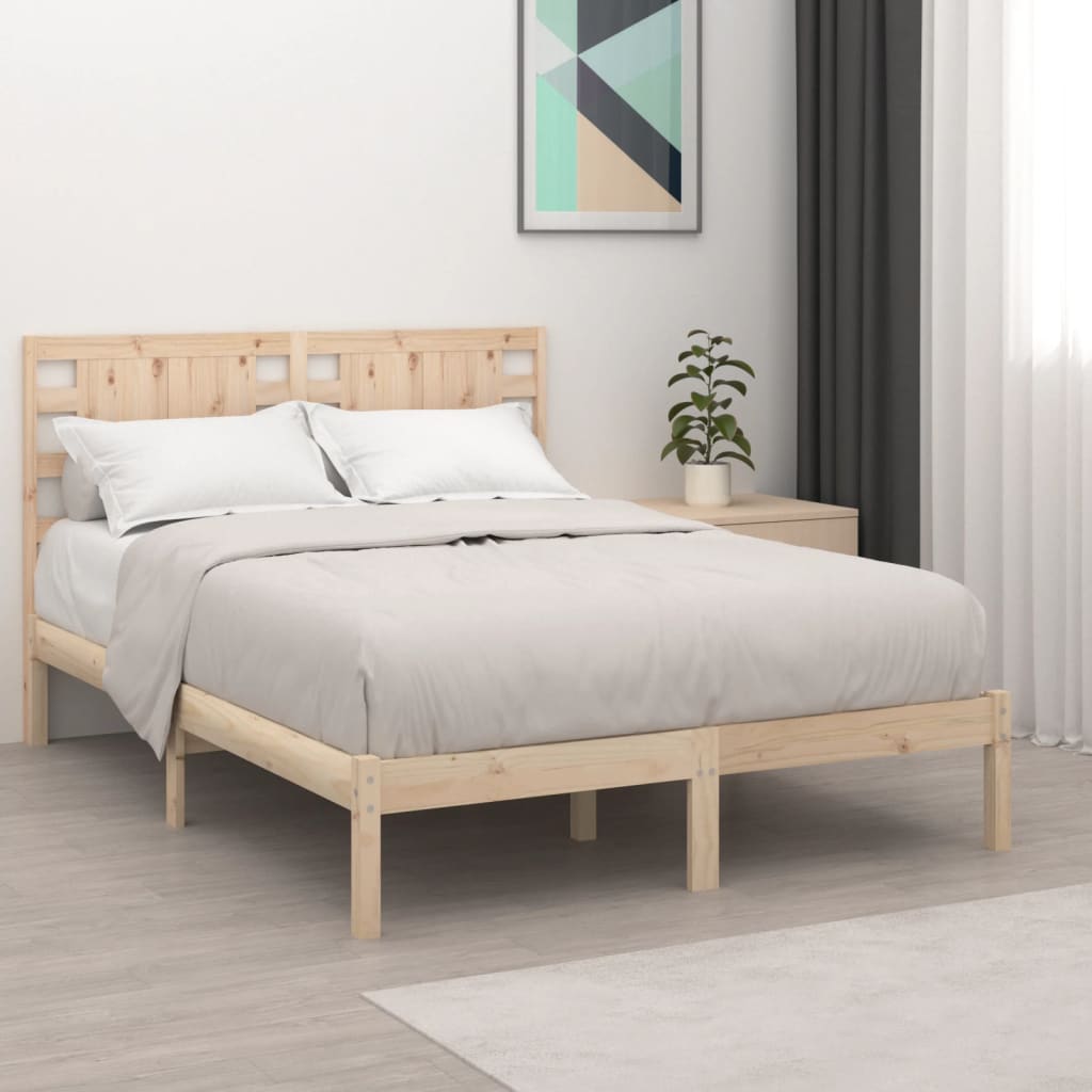 vidaXL Bed frame solid wood black 75x190 cm
